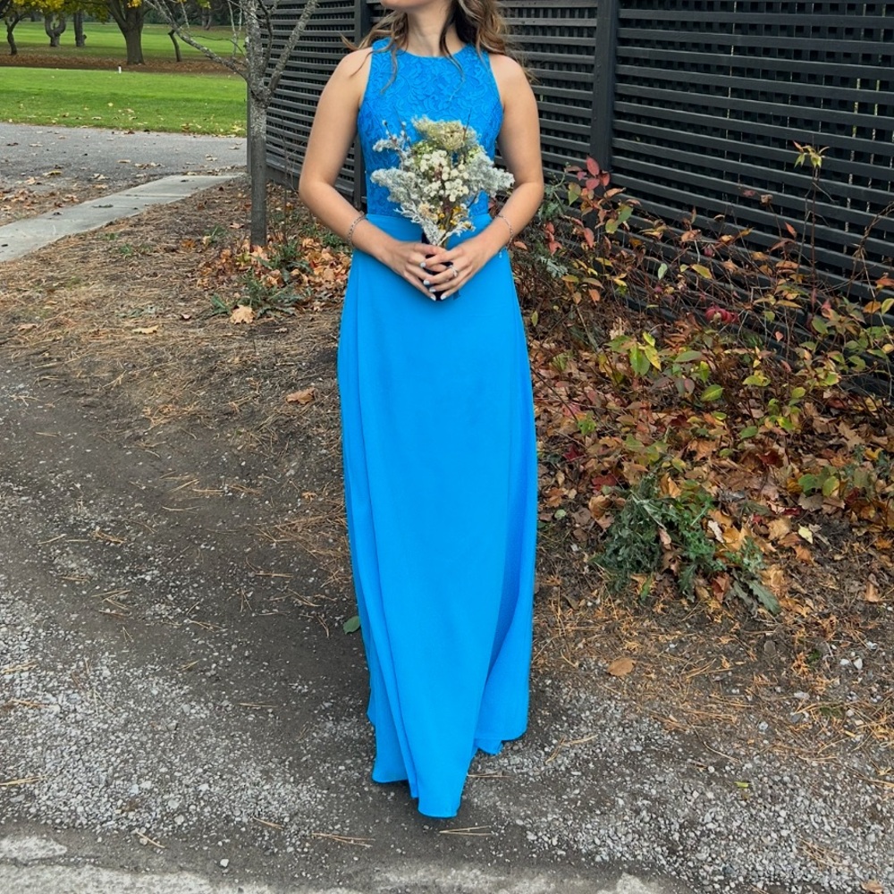 Elegant Blue Sleeveless Dress